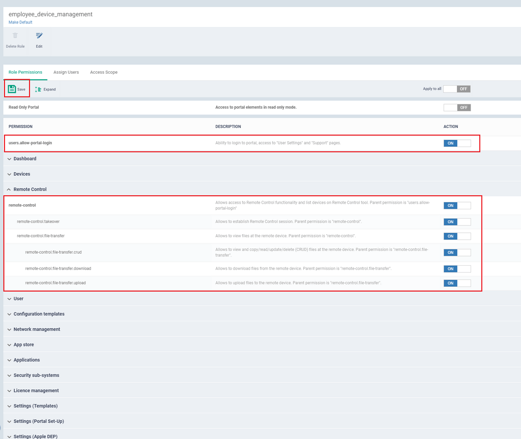 Device access supported. Device access supported